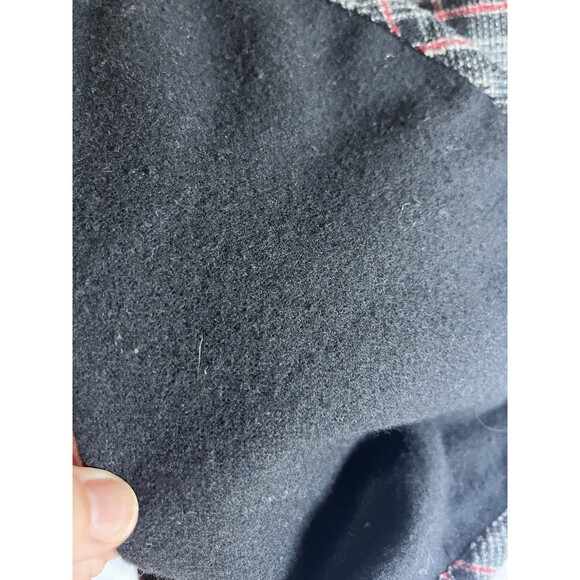 Vtg Plaid Fleece Lined Reversible Long Shacket Plus OS One Button Closure Gray - Picture 11 of 13